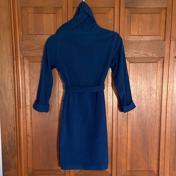 Lands' End Navy Hooded Kids BathRobe Size 8 - Picture 10 of 11
